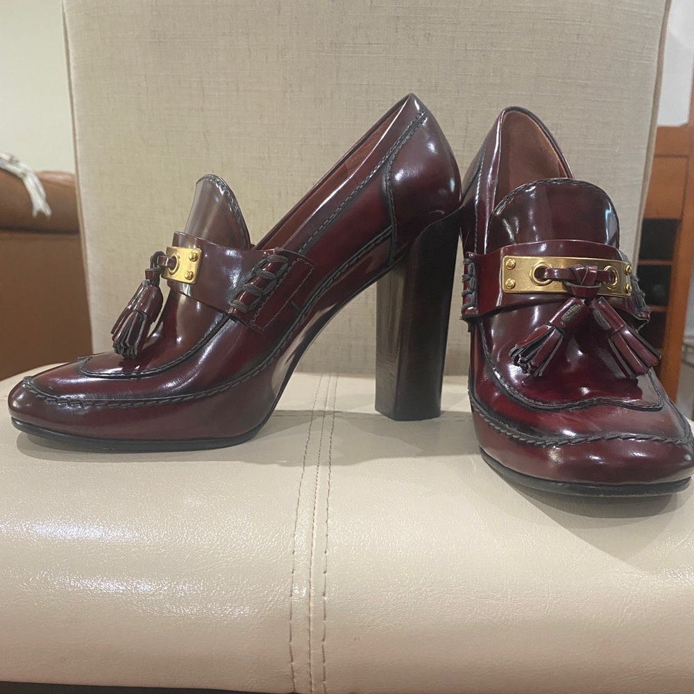 Marc by Marc Jacobs Burgundy Heeled Loafers Sz 7.5